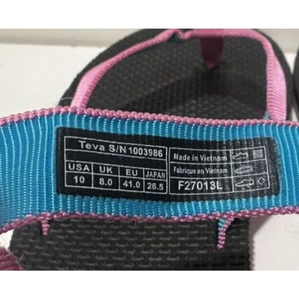 Teva women size 10 hook & loop flats comfort thongs ankle strap sandals 1003986